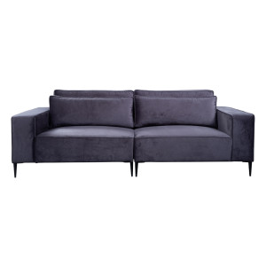 Teddy Dark Grey Plush Velvet 2 Seater