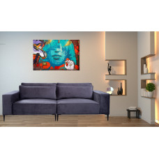 Teddy Dark Grey Plush Velvet 3 Seater