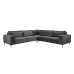 Teddy Dark Grey Plush Velvet 3 Seater
