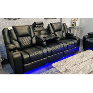 Bravo Power Recliner Black 3 Seater