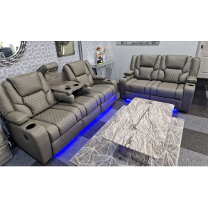 Bravo Electric Recliner Grey 3+2