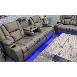Bravo Power Recliner Grey 3 Seater