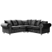 Athens 3 Seater Sofa - Black Plush Velvet