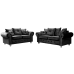 Athens 3 Seater Sofa - Black Plush Velvet