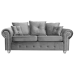 Athens 3 Seater Sofa - Silver Grey Plush Velvet