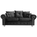 Athens 3 Seater Sofa - Black Plush Velvet