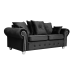 Athens 3 Seater Sofa - Black Plush Velvet