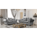 Athens 3 Seater Sofa - Silver Grey Plush Velvet