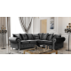 Athens Corner Sofa - Black Plush Velvet