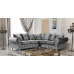Athens 3 Seater Sofa - Silver Grey Plush Velvet