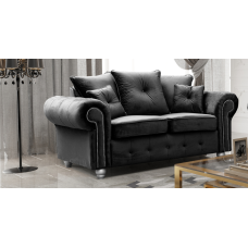 Athens 2 Seater Sofa - Black Plush Velvet