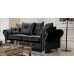 Athens Corner Sofa - Black Plush Velvet
