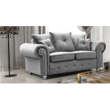 Athens 2 Seater Sofa - Silver Grey Plush Velvet