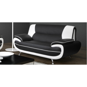 Bari 2 Seater Black-White Sofa