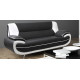 Bari 3 Seater Black-White Sofa