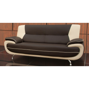 Bari 3 Seater Brown-Cream Sofa