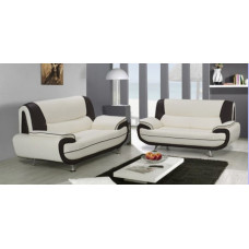 Bari 3+2 Seater Sofa Set White-Black