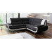 Bari 3 Seater White-Black Sofa