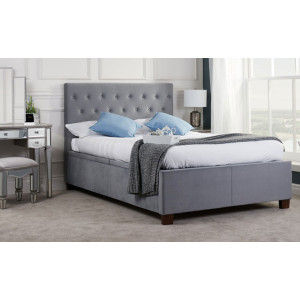 Alexander Double Bed Grey Fabric 135cm