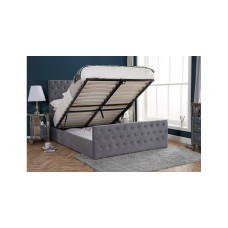 Danson Double Ottoman Bed Grey Velvet 135cm
