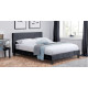 Hilton Double Bed - Black Crushed Velvet 135cm