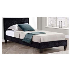 Hilton Single Black Crushed Velvet 90cm