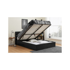Hilton Double Ottoman Bed Black PU 135cm