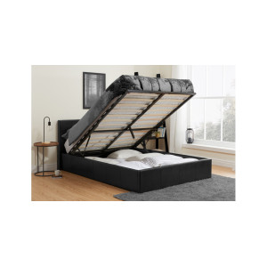 Hilton Kingsize Ottoman Black Crushed Velvet 150cm