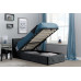Hilton Single Ottoman Black Crushed Velvet 90cm