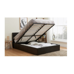 Hilton Double Ottoman Brown PU 135cm