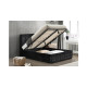 Osaka Ottoman Double Bed - Black Crushed Velvet
