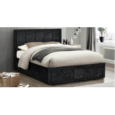 Osaka Small Double Bed - Black Crushed Velvet