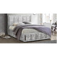 Osaka Small Double Bed - Steel Crushed Velvet