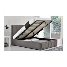 Osaka Ottoman Small Double Bed - Grey 120cm