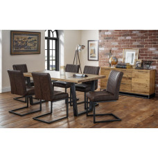 Brooklyn Solid Oak Dining Table + 6 Chairs Set