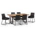 Brooklyn Solid Oak Dining Table + 4 Soho Chairs Set
