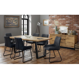 Brooklyn Solid Oak Dining Table + 6 Soho Chairs Set