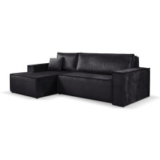 Calix black left hand facing chaise corner sofa bed