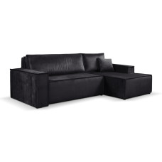 Calix black right hand facing chaise corner sofa bed