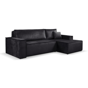 Calix black right hand facing chaise corner sofa bed