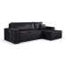 Calix black right hand facing chaise corner sofa bed