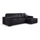 Calix black right hand facing chaise corner sofa bed