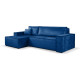 Calix blue left hand facing chaise corner sofa bed