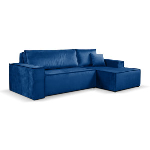 Calix blue right hand facing chaise corner sofa bed