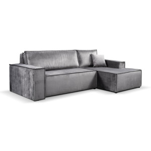 Calix graphite right hand facing chaise corner sofa bed