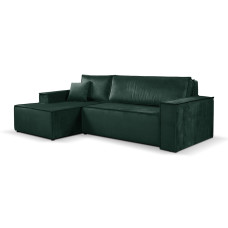 Calix green left hand facing chaise corner sofa bed