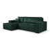 Calix green left hand facing chaise corner sofa bed