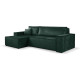 Calix green left hand facing chaise corner sofa bed