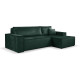 Calix green right hand facing chaise corner sofa bed