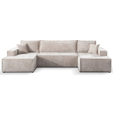 Calix U shaped beige corner sofa bed